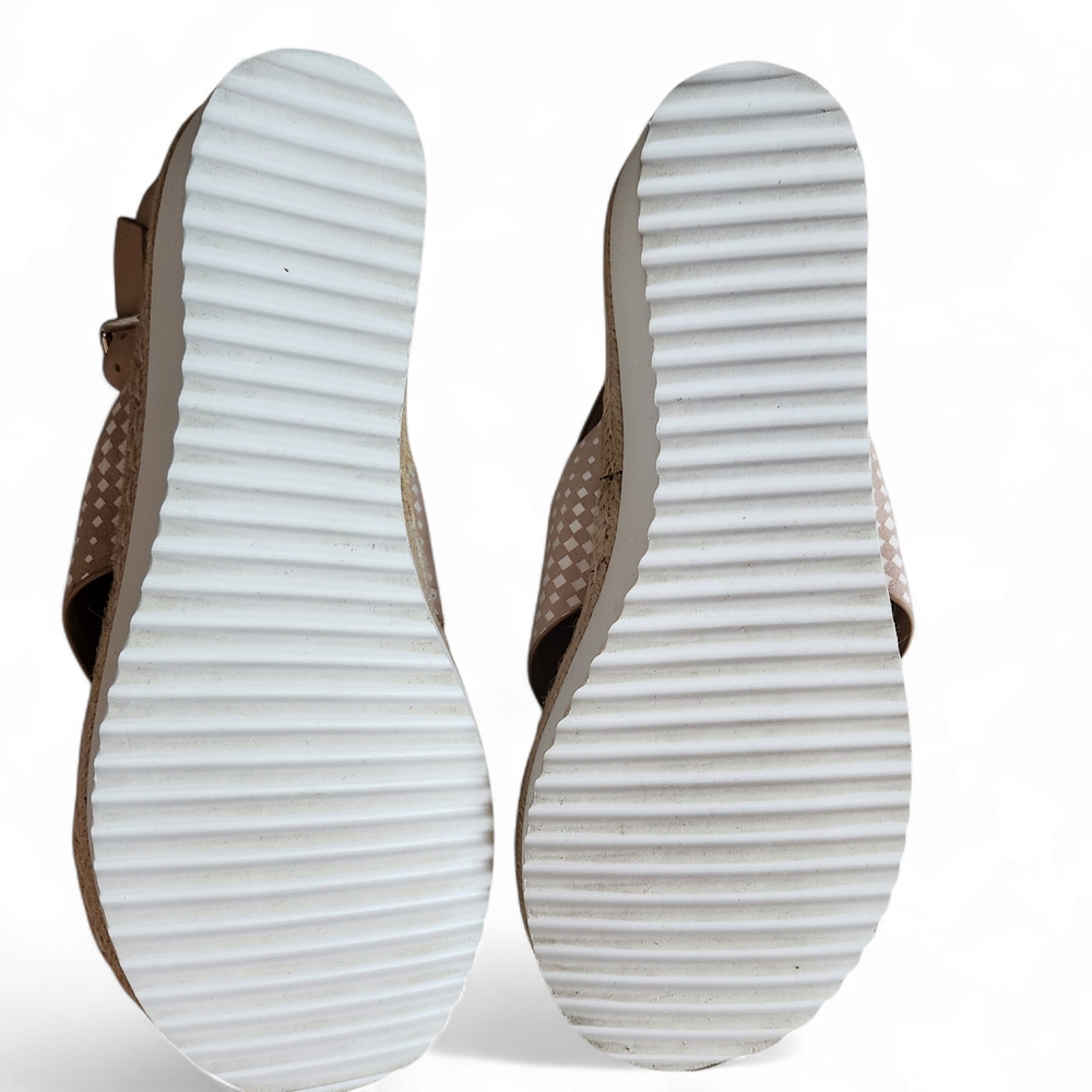 Alex Marie Tan Sandals with Woven Crisscross Straps - Picture 9 of 10